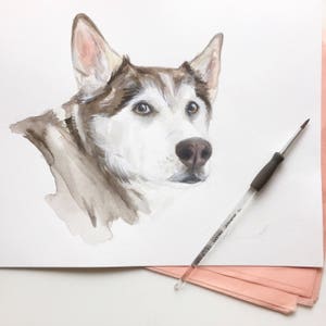 pet wall art, dog painting, GIFT for DOG LOVER, dog art, dog portrait, custom pet painting, animal painting, dog watercolour,dog portrait image 1