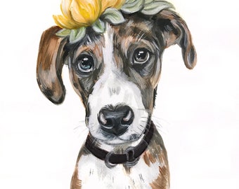 Custom dog portrait, dog drawing, dog watercolor, dog watercolour, CUSTOM PET GIFT, custom pet portrait, pet painting, dog handpainted