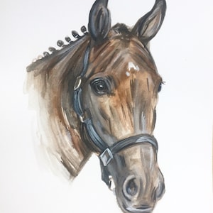 custom HORSE PORTRAIT, hand painted custom Horse painting, horse decoration, gift horse lover, animal memorial, horse artwork,