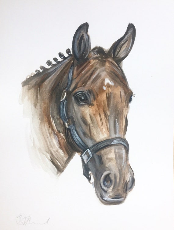 Animal Paintings, Custom Horse Paintings Portrait from Photo Horse Portraits In Loving Memory of Photo Painting Horse Portrait