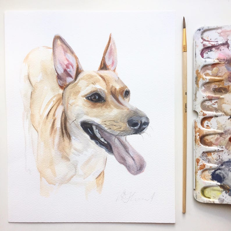 pet wall art, dog painting, GIFT for DOG LOVER, dog art, dog portrait, custom pet painting, animal painting, dog watercolour,dog portrait image 7