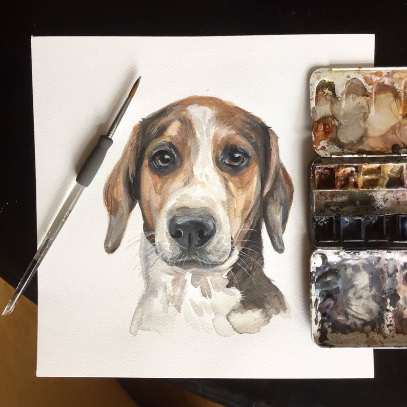 pet wall art, dog painting, GIFT for DOG LOVER, dog art, dog portrait, custom pet painting, animal painting, dog watercolour,dog portrait image 2