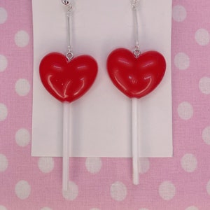 925 silver Lollipop kitsch 50s 60s candy kawaii cute drop dangle retro earrings 925 silver Lollipop kitsch 50s 60s candy kawaii cute drop dangle retro earrings
