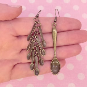 Antique Bronze Chronic Illness Spoonie Dangle Earrings