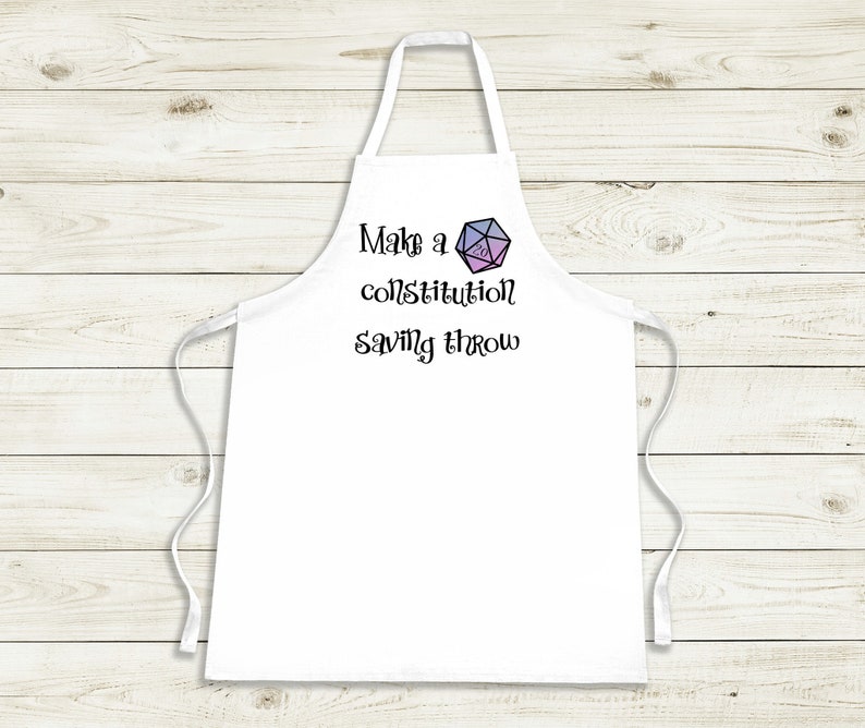 Constitution Saving Throw D&D Apron 20 Sided Critical Hit Etsy