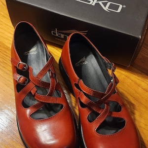 Dansko Myla Mary Janes, Pomegranate. Gently used, good condition. Size 41