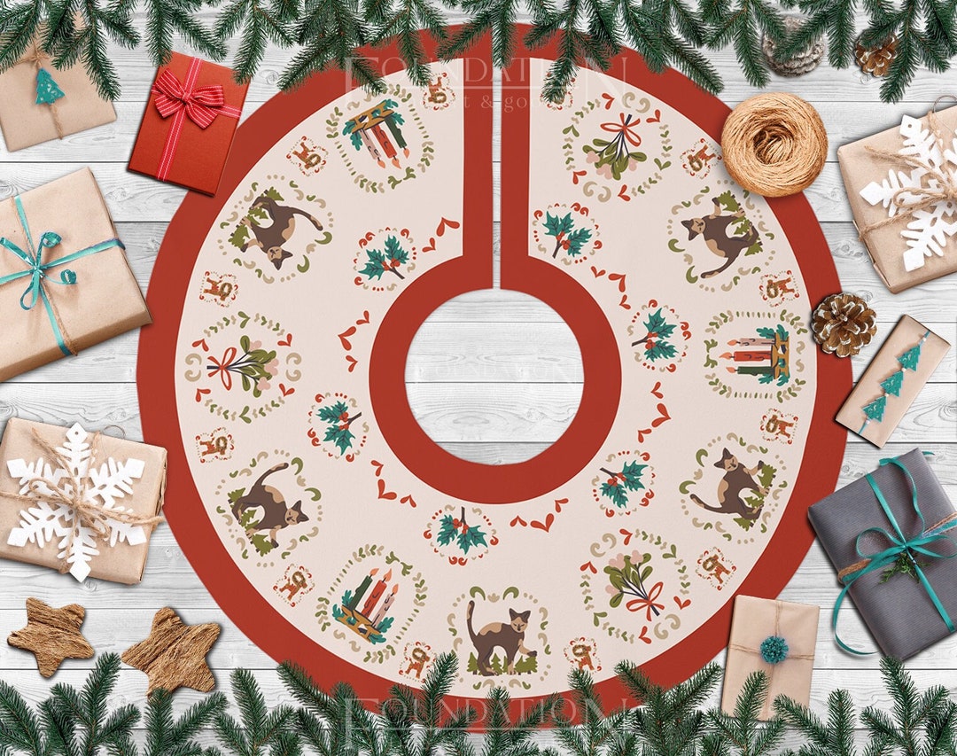 Cat Christmas Tree Skirt 