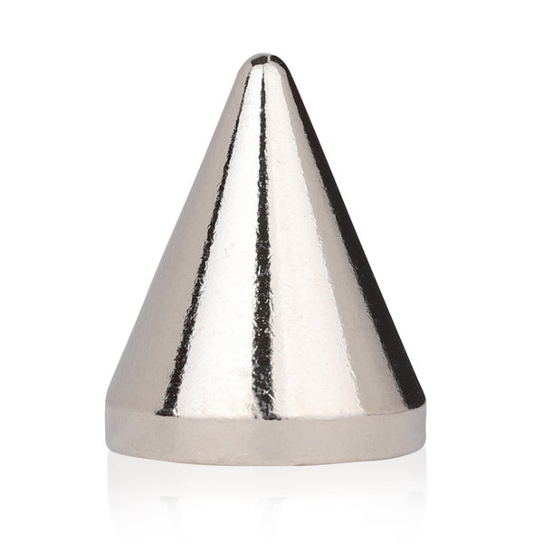 Single 19mm (0.75 inch) Silver Bulldog Cone Spike. Single Spike with Screw. Leathercraft- StudsAndSpikes