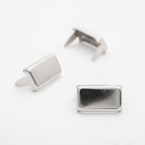Small Silver Rectangle Studs - Bag of 100