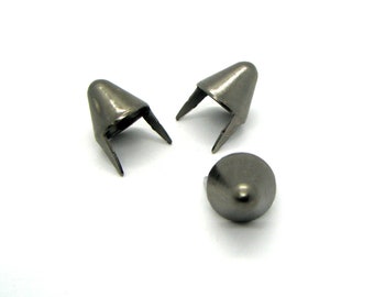 Tall Metallic Black English77 Cone Studs - bag of 100