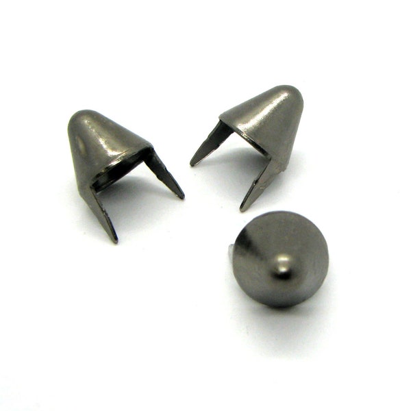 Tall Metallic Black English77 Cone Studs - bag of 100