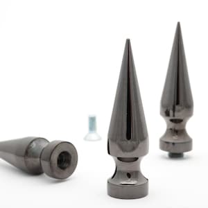 Four Giant 2.75 (size 70) Tree Spike in Gunmetal Metallic Black for Heavy Duty Projects, bag of 4 StudsAndSpikes
