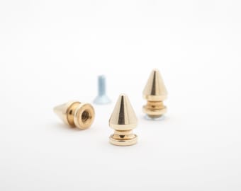 13mm brass screwback tree spikes. Bag of 100. For Denim and Leathercraft. StudsAndSpikes