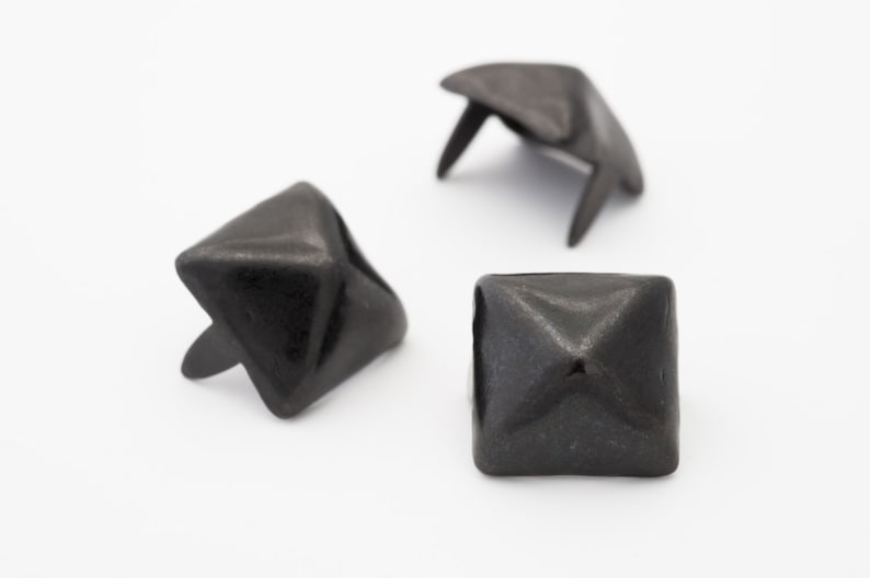 StudsAndSpikes Denim and LeatherCraft Bag of 100 Standard 12 Black Pyramid Studs for Punk Vintage Clothing