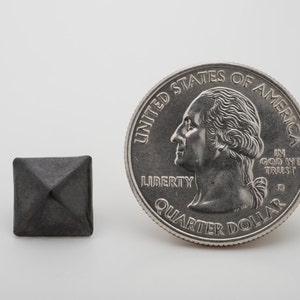 100 Medium Black  Pyramid Studs for Punk Vintage Clothing