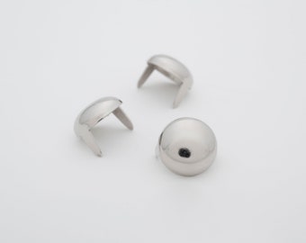 Standard 13mm (1/2") Silver Dome Studs for Punk Vintage Clothing and More - bag of 100