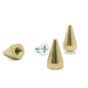 16mm (5/8") Messing Schraubkegel Spikes. Tasche von 20. Denim und Lederhandwerk