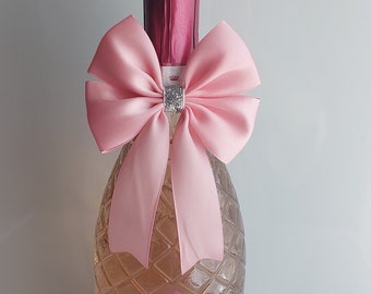 Weinflasche Schleife Hochzeit Gastgeschenke Band Dekoration rosa Fliege Packung mit 6