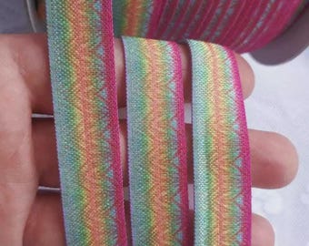 Feine Falten über Elastische Band Handwerk nähen Multi Raute Regenbogen 16 mm x 10 Meter