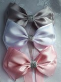 One Pair Bow curtain Tie Backs Baby Pink White Silver Glitter Room Decoration 16 x 9.5 cm Large Bow UK