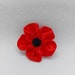 Red Poppy Brooch Flower Costume Accessories 5 Cm Red Satin Ribbon Bow ...