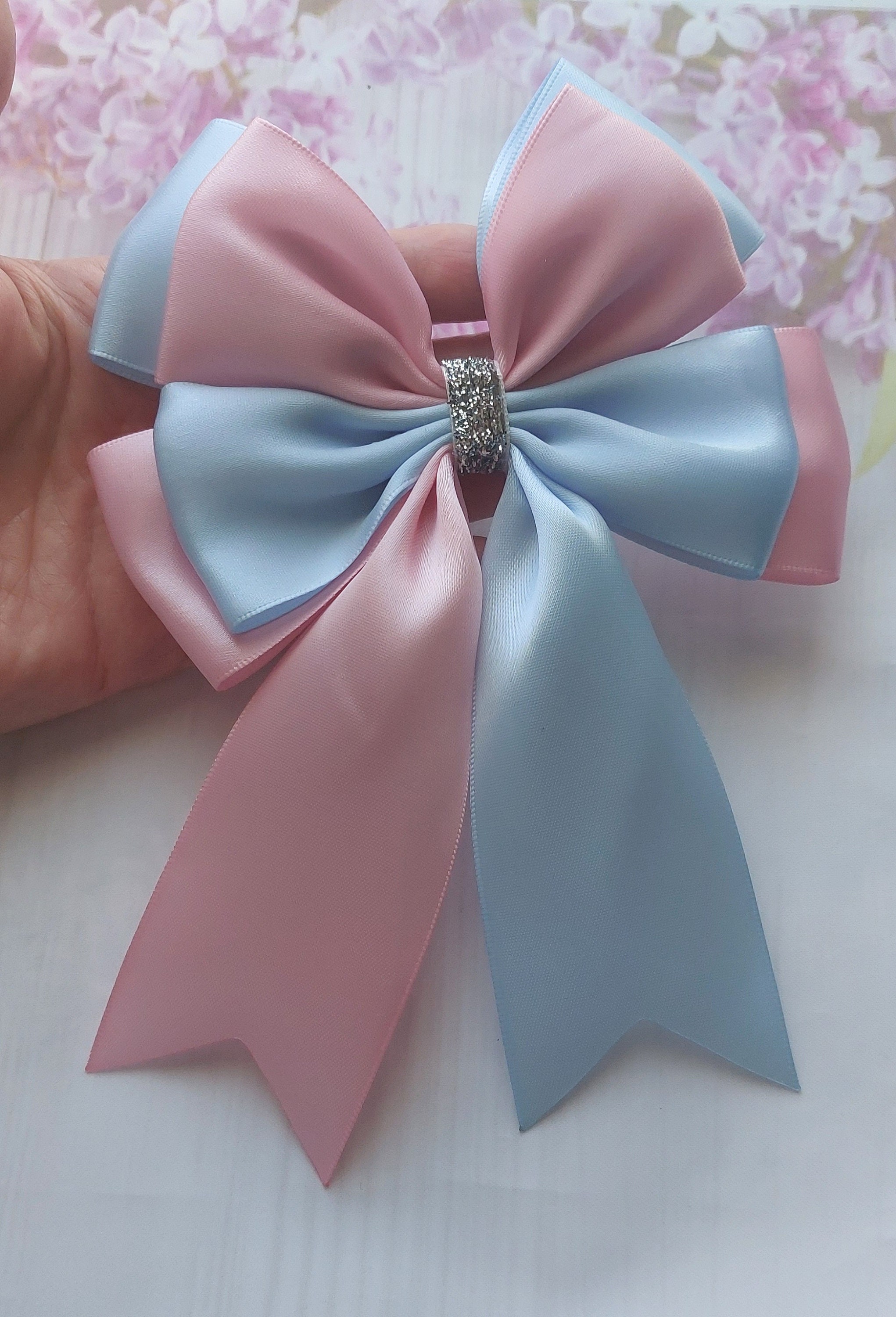 Marcapáginas De Lazo De Satén - Pack De 3, Colores Rosa, Blanco Y Azul, Tamaño 12x3 Cm, Para Libros Y Manualidades