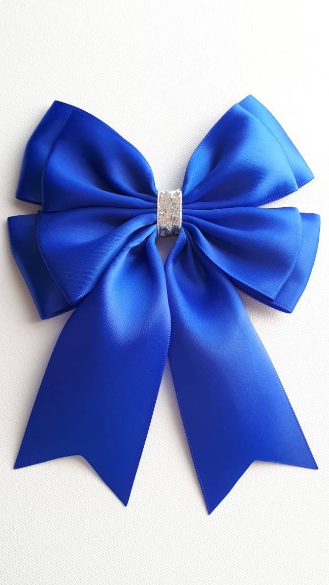 1 x grand ruban de satin bleu roi, 14 x 18 cm, double nœud, mariage  baptême, emballage cadeau, nœud scintillant -  France