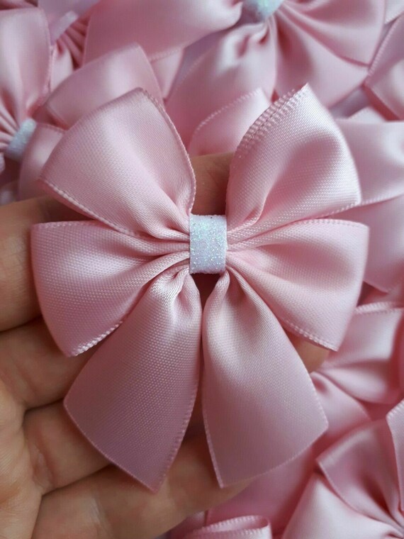 60 Pezzi Fiocchi Di Raso Autoadesivi - 5x6.3cm, Biadesivo, Per Regali, Decorazioni Feste, Baby Shower - Foto 2