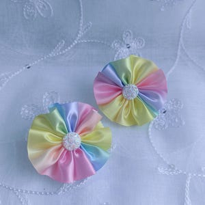 Small Hair bow bobbles pastel satin hair bow girls hair accessories 5 cm