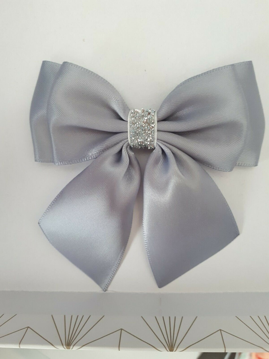 3 X Double Bows Satin Ribbon Ready Made Bows 3.5 Inch 9cm Gray Etsy UK