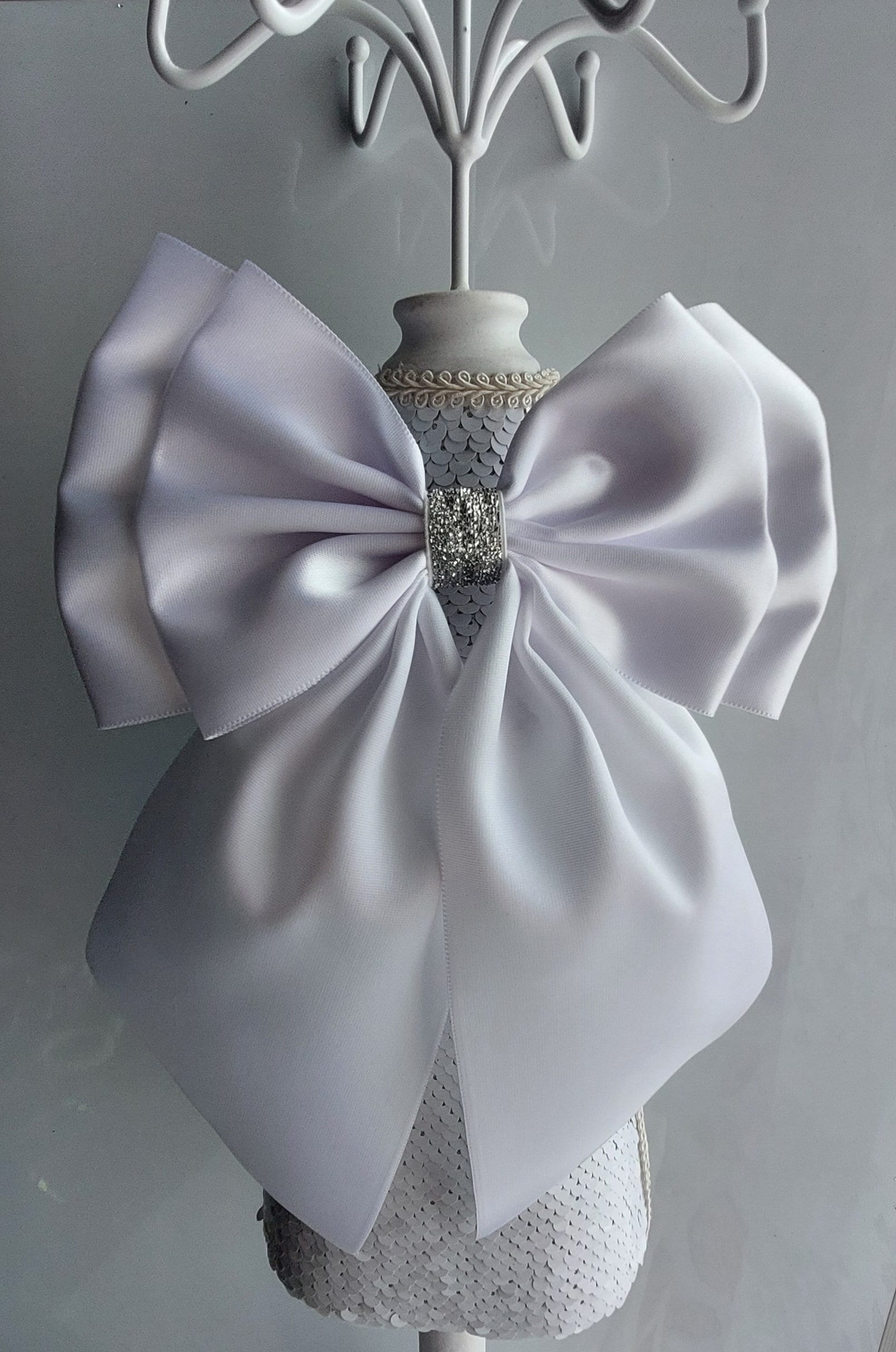 silver bow for dress Silver Bow Organza Midi Dress