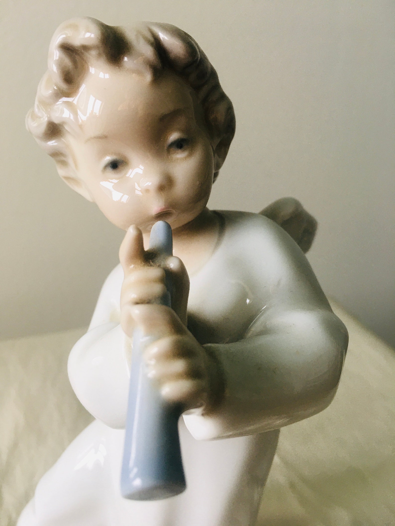 Vintage Lladro Angel 4540 with Flute Lladro Figurine Vintage Etsy