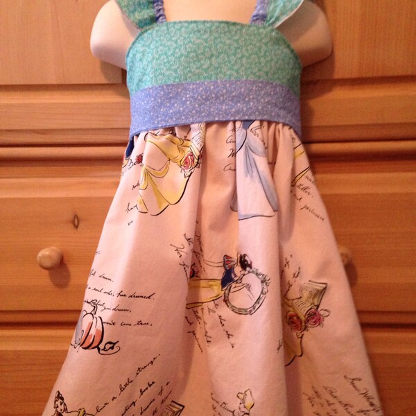 Boutique quality Disney princess inspired flutter dress size newborn to tween 16