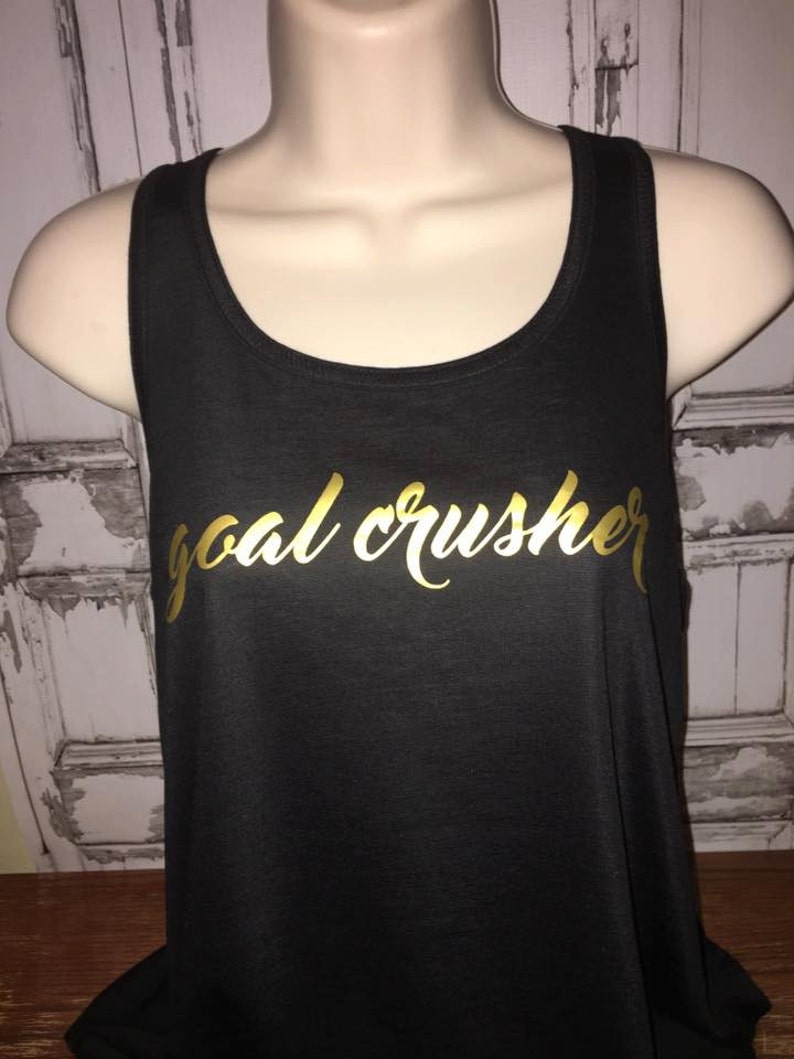 Women's Goal Crusher Fitness Tee Workout Shirt Fitness Shirt Exercise Top Fitness Apparel image 1