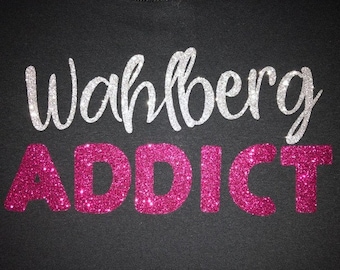 Women's  Wahlberg Addict Glitter Shirt - NKOTB T-Shirt - NKOTB Tee - Boy Band Shirt