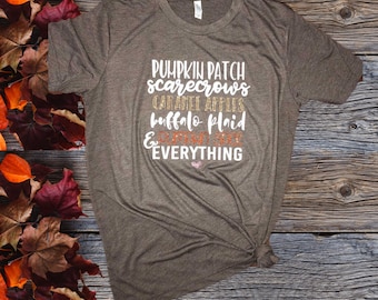 Pumkin Patch,  Pumpkin Spice, Caramel Apples Fall Tee, Holiday Shirt