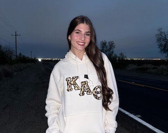 Licensed Kappa Alpha Theta Embroidered Applique Hooded Sweatshirt