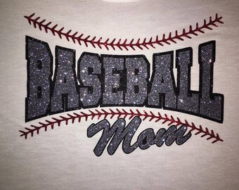 Women's Baseball Mom Glitter Shirt