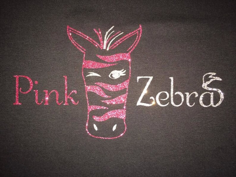 Women's Pink Zebra Glitter Shirt Etsy