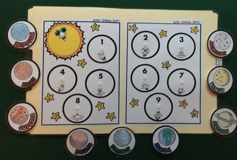SOLAR SYSTEM SORT File Folder Game Ready to Etsy