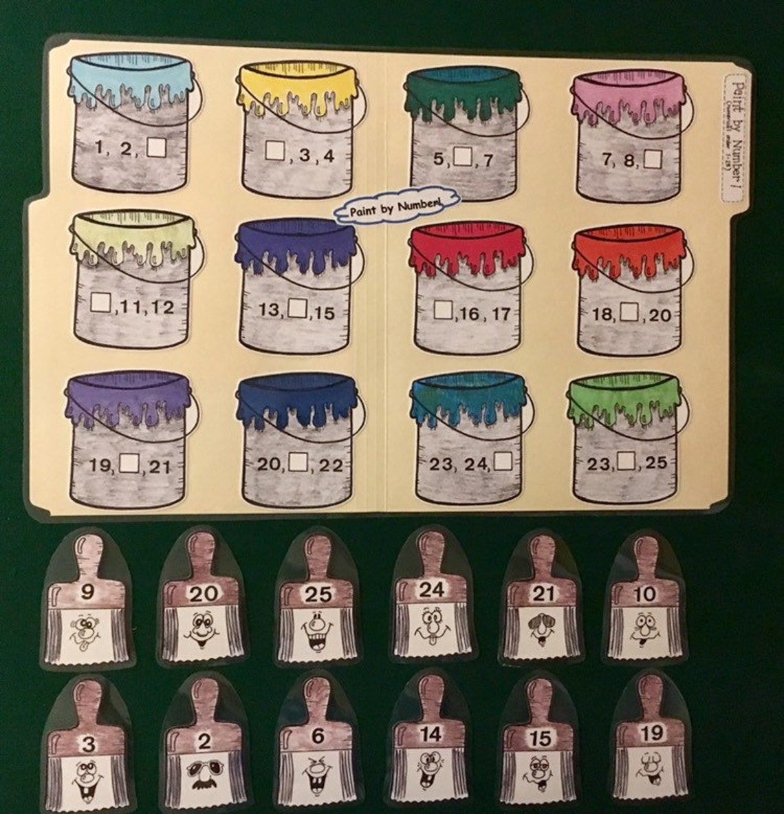 PAINT BY NUMBER Numerical Order 125 File Folder Game Etsy