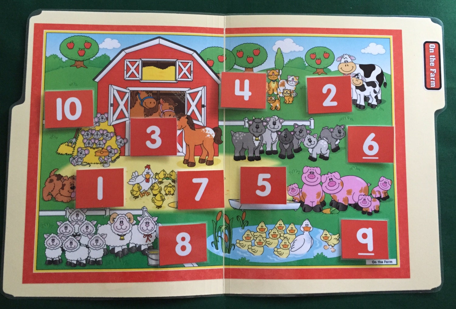 ON THE FARM Numbers 110 File Folder Game Ready to play Etsy