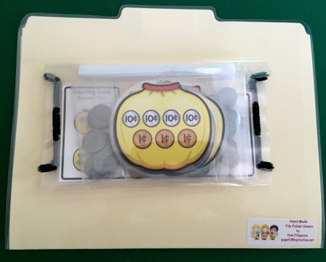 COUNTING COINS Money File Folder Game Ready to play No Etsy
