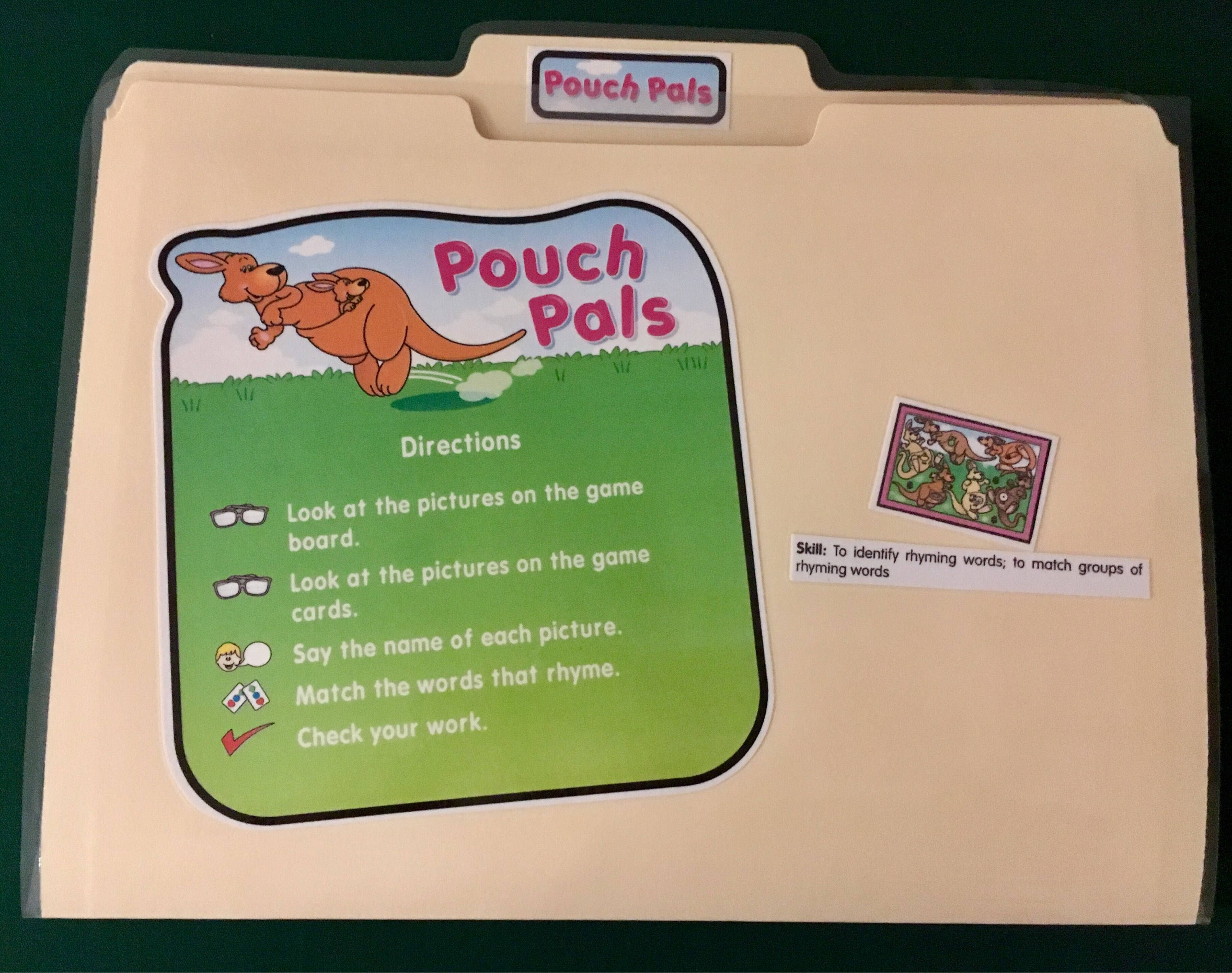 POUCH PALS Rhyming File Folder Game Ready to play No Etsy