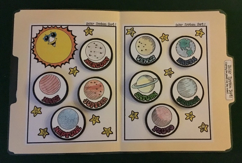 SOLAR SYSTEM SORT File Folder Game Ready to Etsy