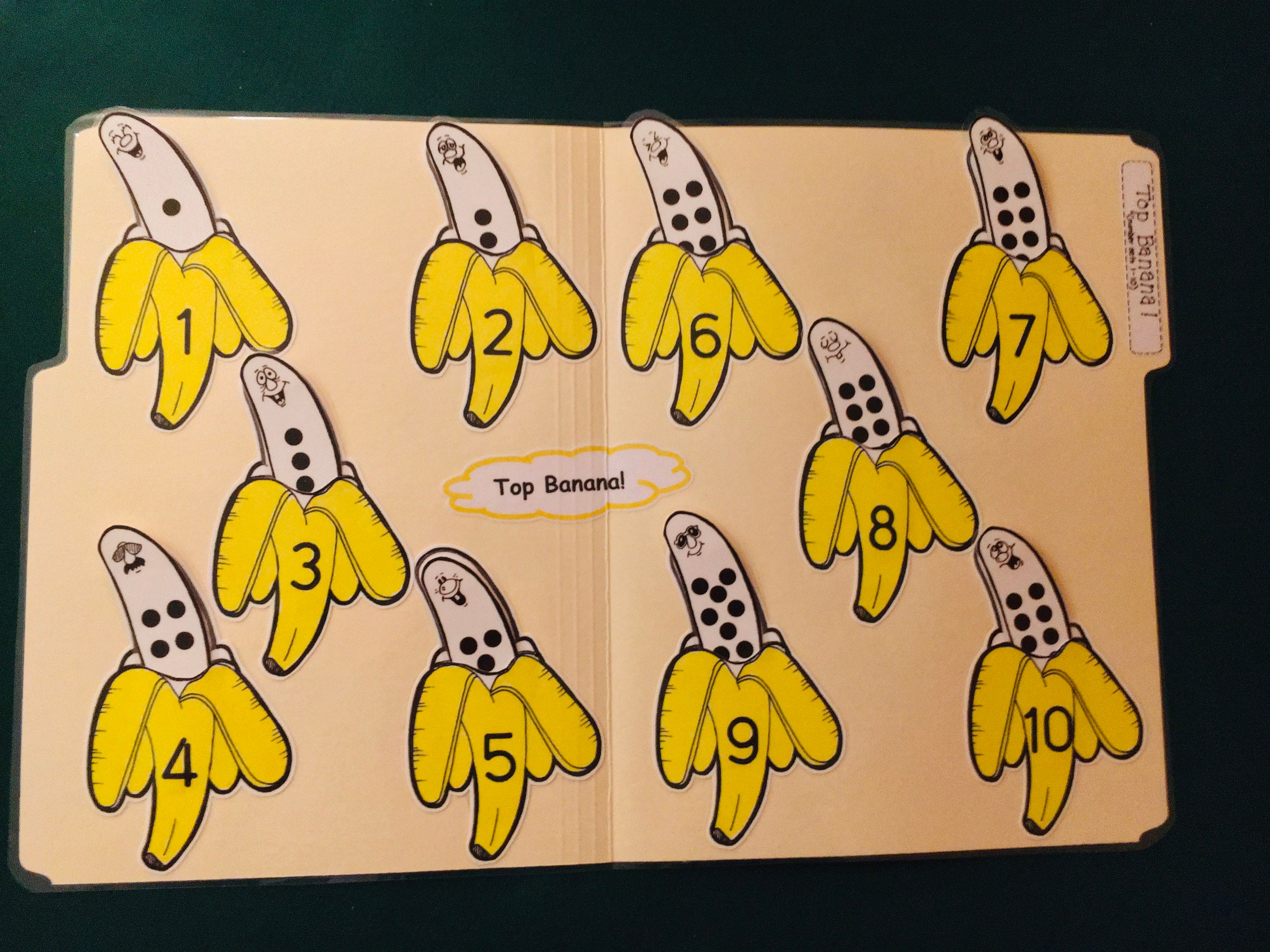 TOP BANANA Numbers File Folder Game Ready to play NO Etsy