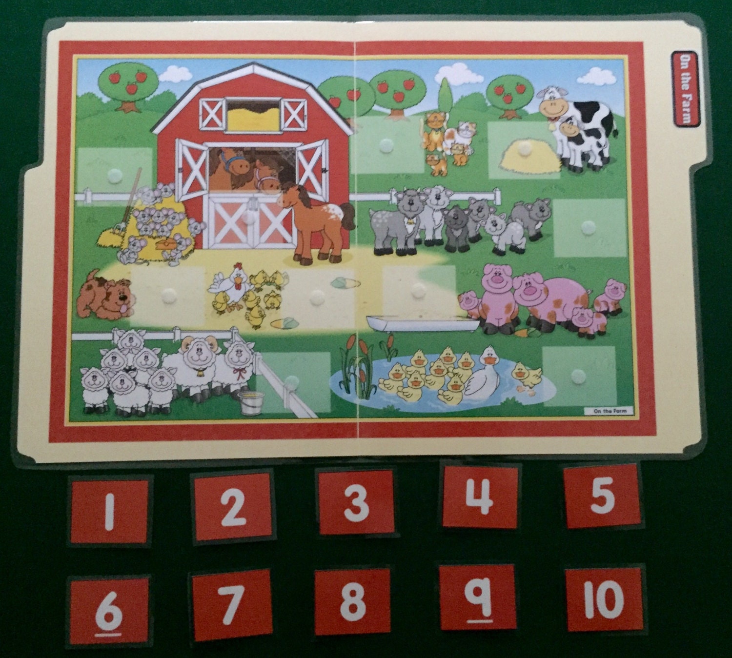 ON THE FARM Numbers 110 File Folder Game Ready to play Etsy