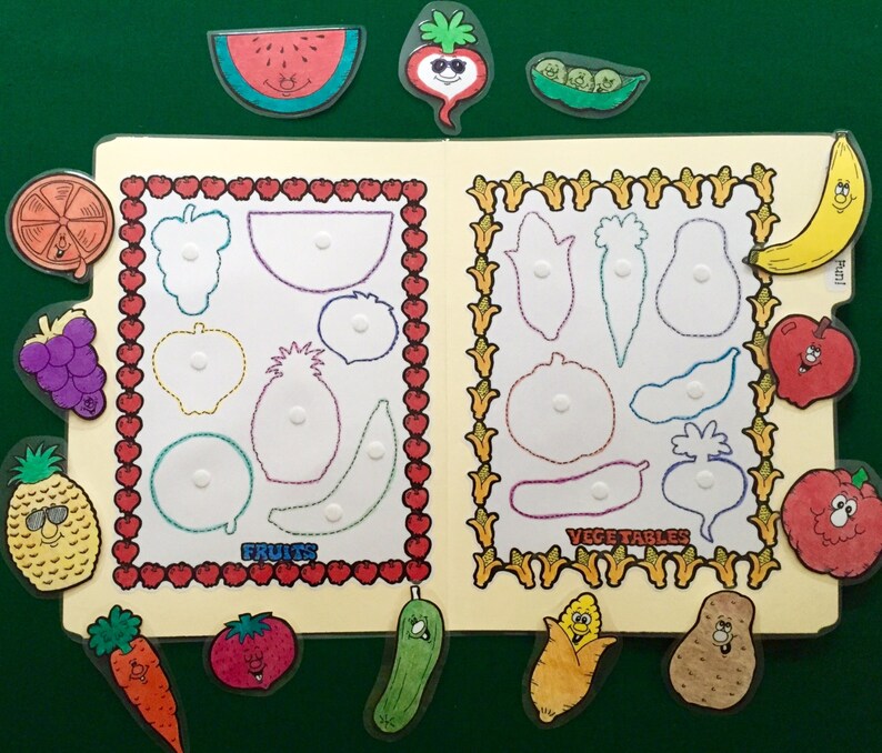 FRUIT and VEGETABLE FUN Food Groups File Folder Game Etsy