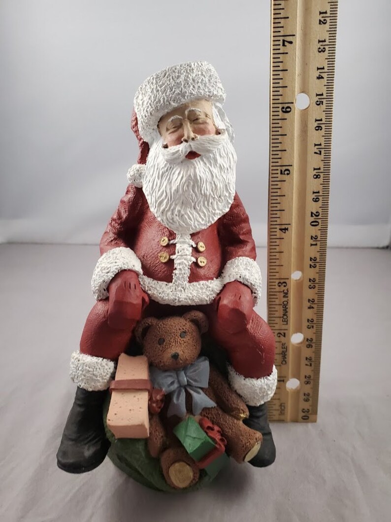 7 TNT Item 550 Partially Painted Pecan Resin Santa With Etsy