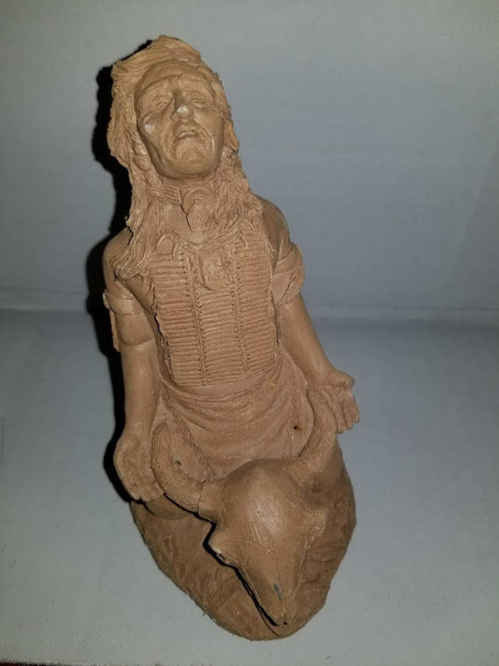 unpainted pecan resin figurines